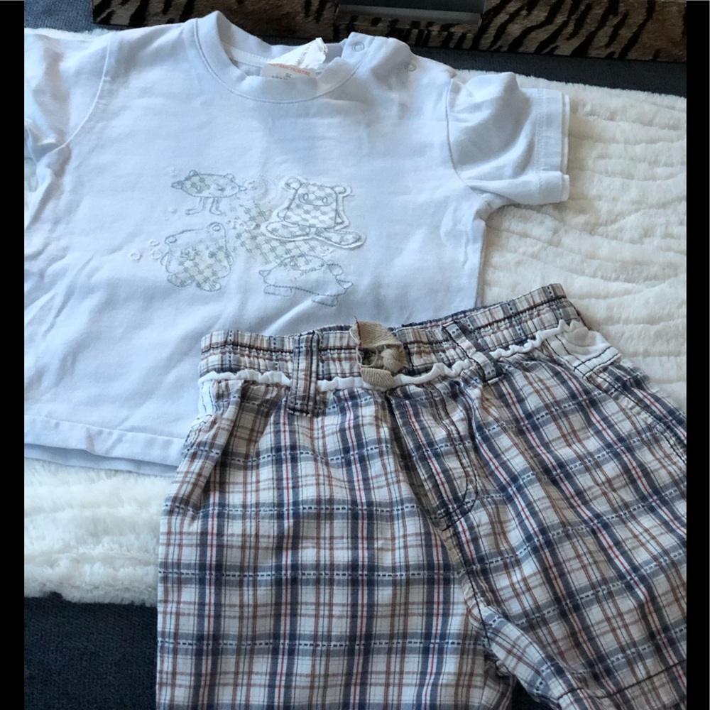 Boutique Jean Bourget Infant Boys Short Set 12 mos